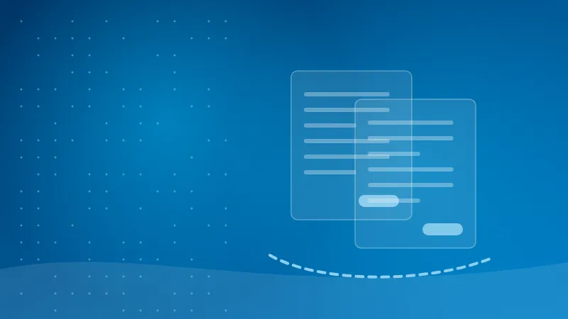 Abstract illustration of connected digital nodes over invoice documents, representing AI agents paying supplier invoices