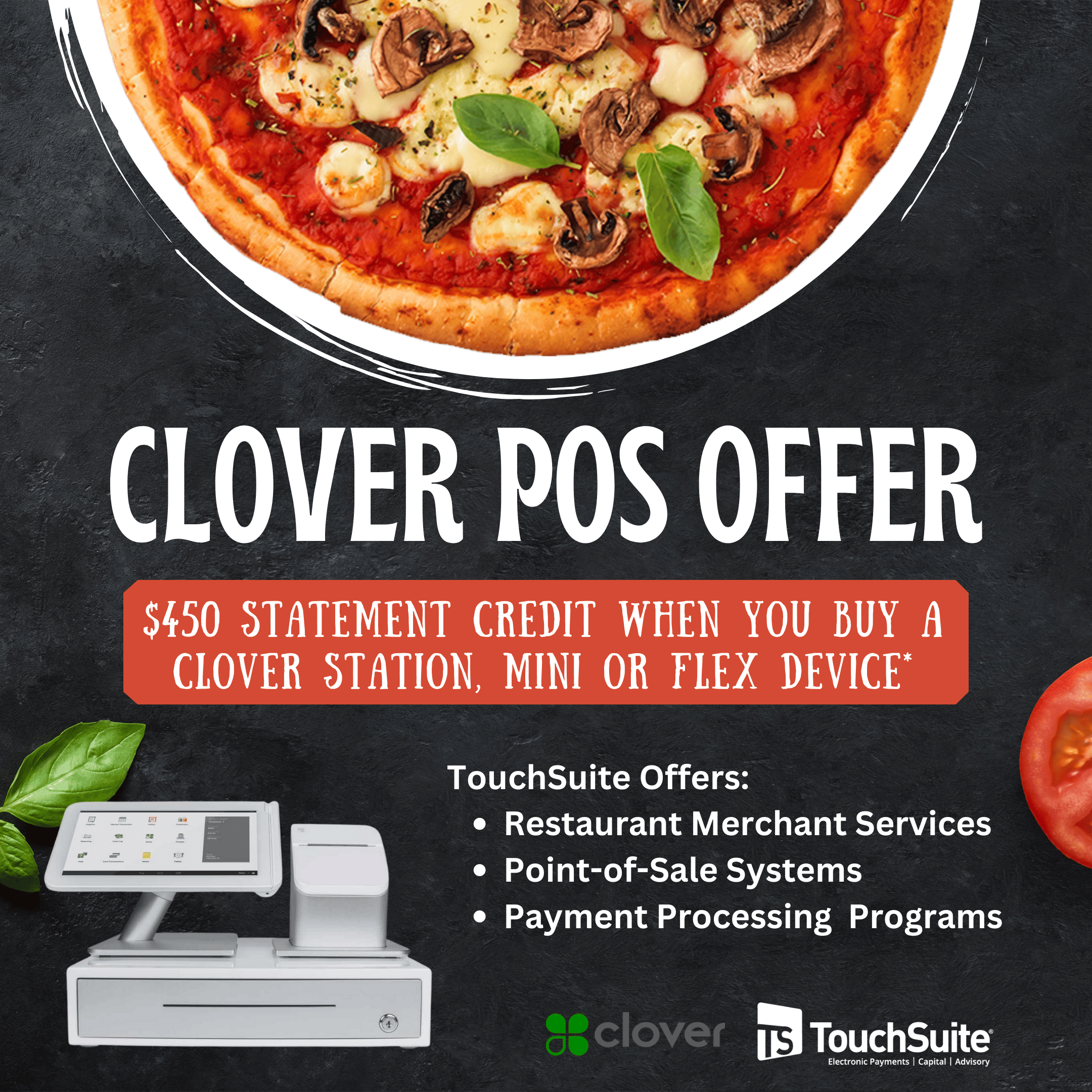 $450 Credit - Clover POS Offer - TouchSuite